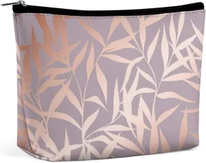 Women PU Leather Cosmetic Bag, Makeup Case Purse Holder Zipper Pouch Handbag Organizer Toiletry Storage 6.8x5.9x2.3 in