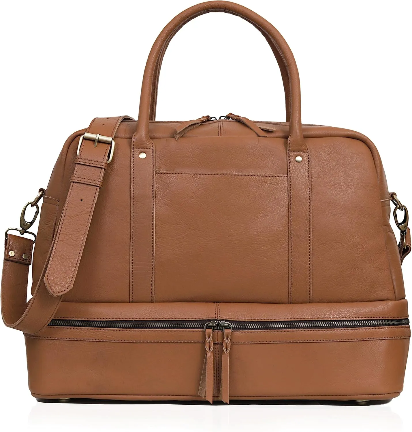 Women Weekender Women Travel Duffle Bag for Work Overnight Carry on Gym 20 Inch Brown Leather Shoulder Strap Packable Flight Essential Travel Friendly with Shoe Compartment Best Gift for Wife Cureo