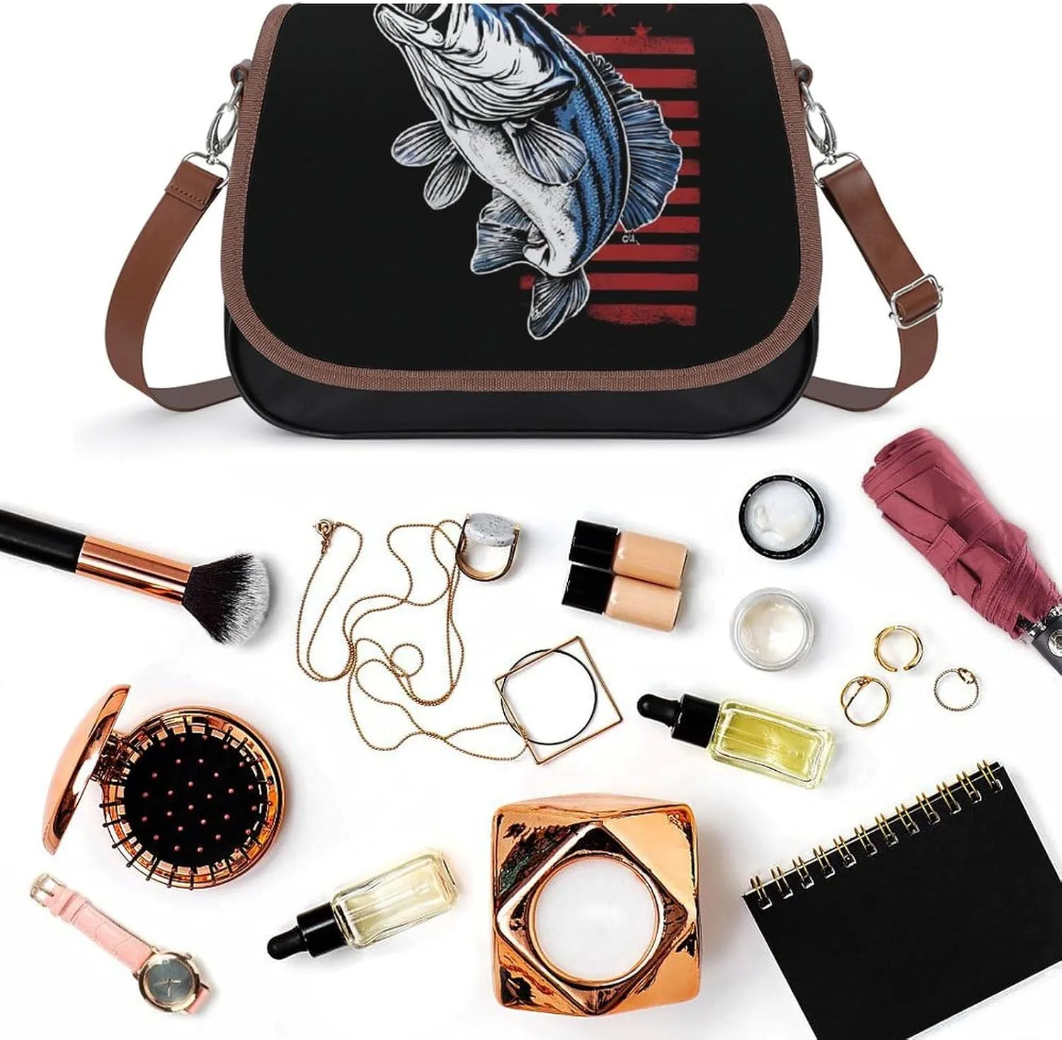 Womens Casual Crossbody Bag, Small PU Leather Shoulder Bag Travel Messenger Bags