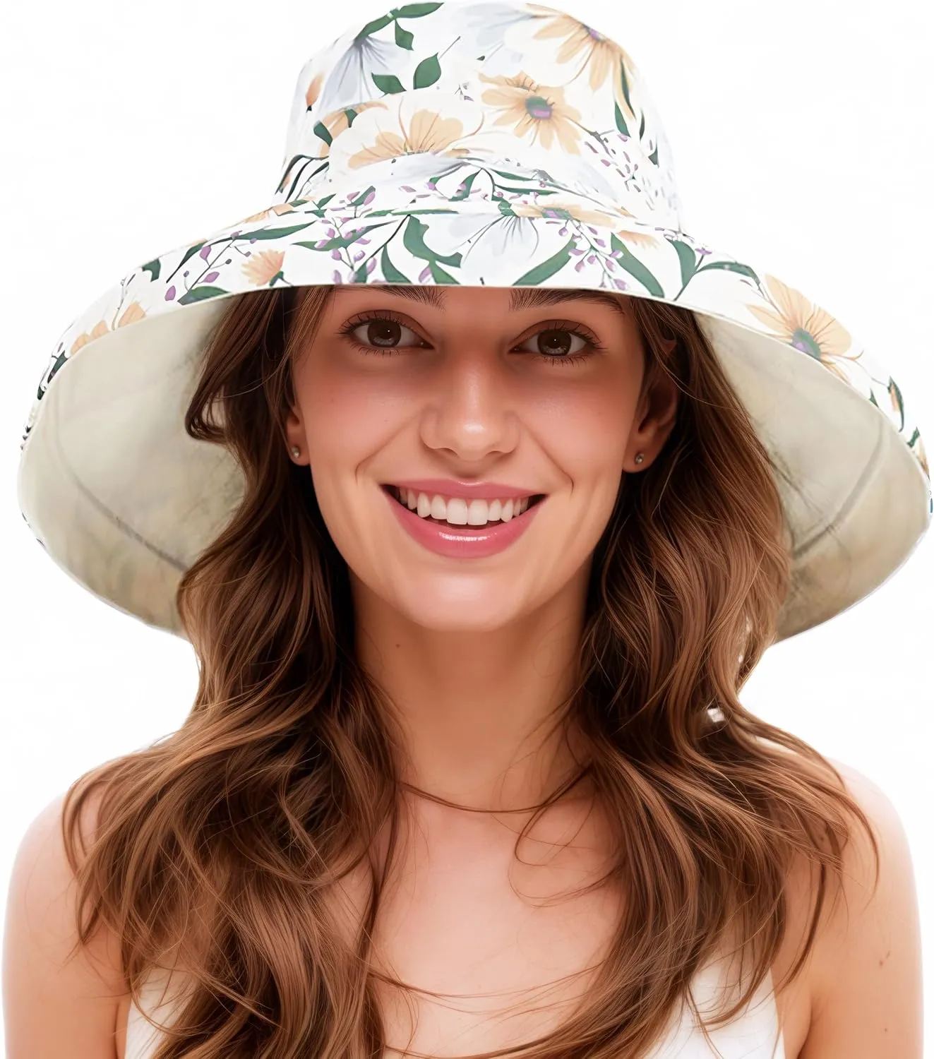 Womens Hat Wide Brim Summer Beach Sun Hat for Women UPF50 