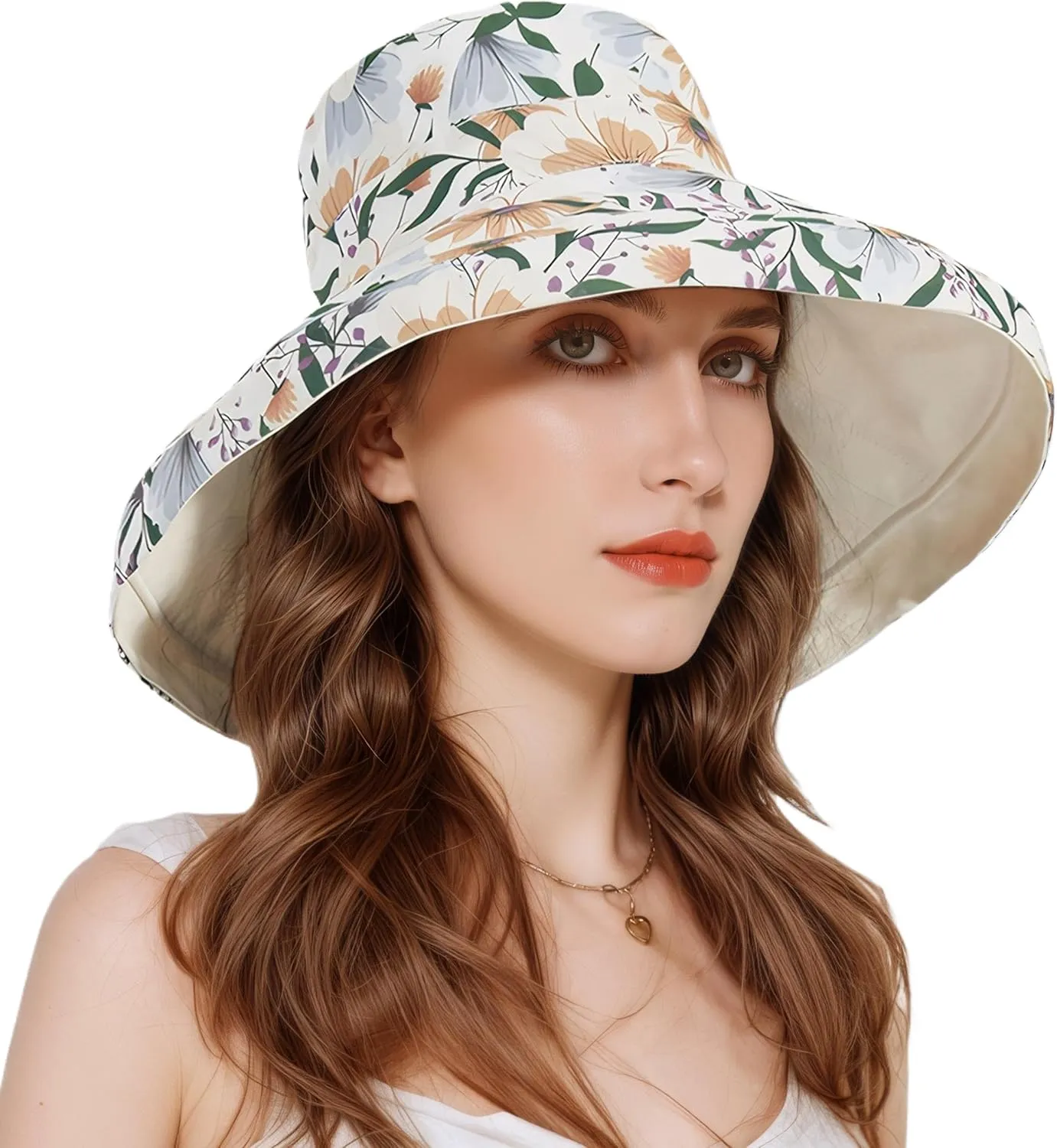 Womens Hat Wide Brim Summer Beach Sun Hat for Women UPF50 