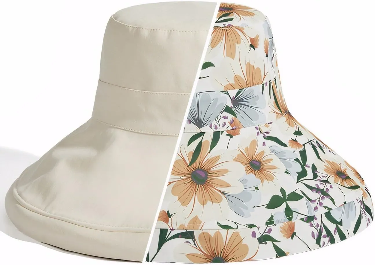 Womens Hat Wide Brim Summer Beach Sun Hat for Women UPF50 