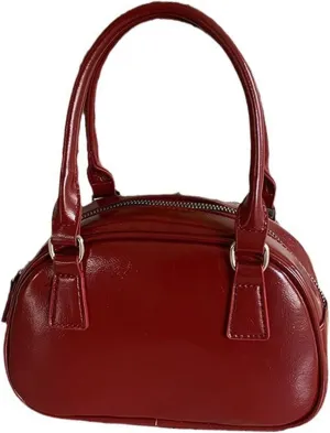 Womens Shoulder Bag PU Leather Handbags Korean Style Bowling Bag Fashion Crossbody Messenger Bag Shopping Bag for Daily