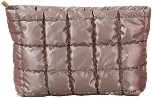 Women’s Stylish Cosmetic Handbag - Large Capacity Travel Makeup Organizer for Lipsticks and Essentials(Brown)