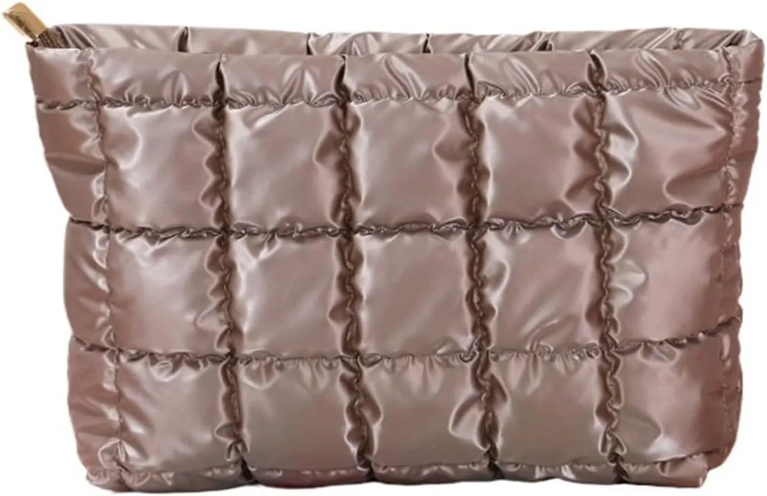Women’s Stylish Cosmetic Handbag - Large Capacity Travel Makeup Organizer for Lipsticks and Essentials(Brown)