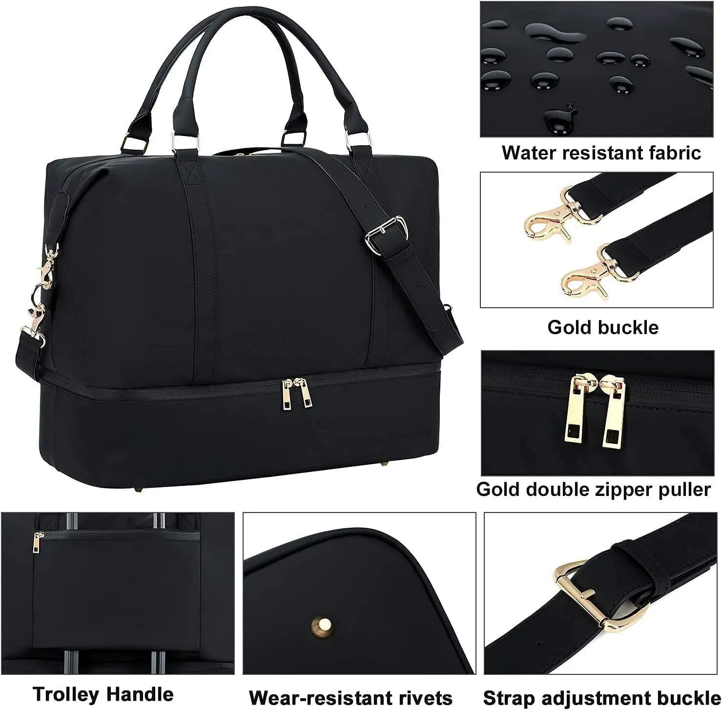Womens Travel Weekender Bag Canvas Carry on Overnight Tote Luggage Duffel Beach Bags