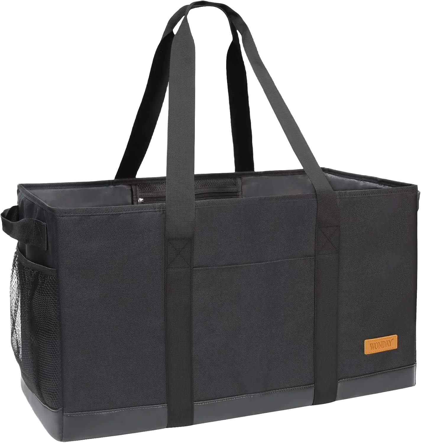 WONDAY Standing Extra Large Reusable Grocery Bag Carrier with Handle, Thirty One Utility Tote Foldable for Shopping and Beach