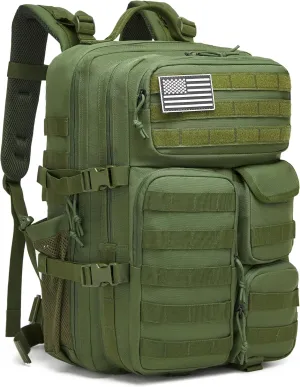 Wotony Tactical Backpack - Military waterproof backpack with multiple pockets and tactical gear for the outdoors (army green, 45L)
