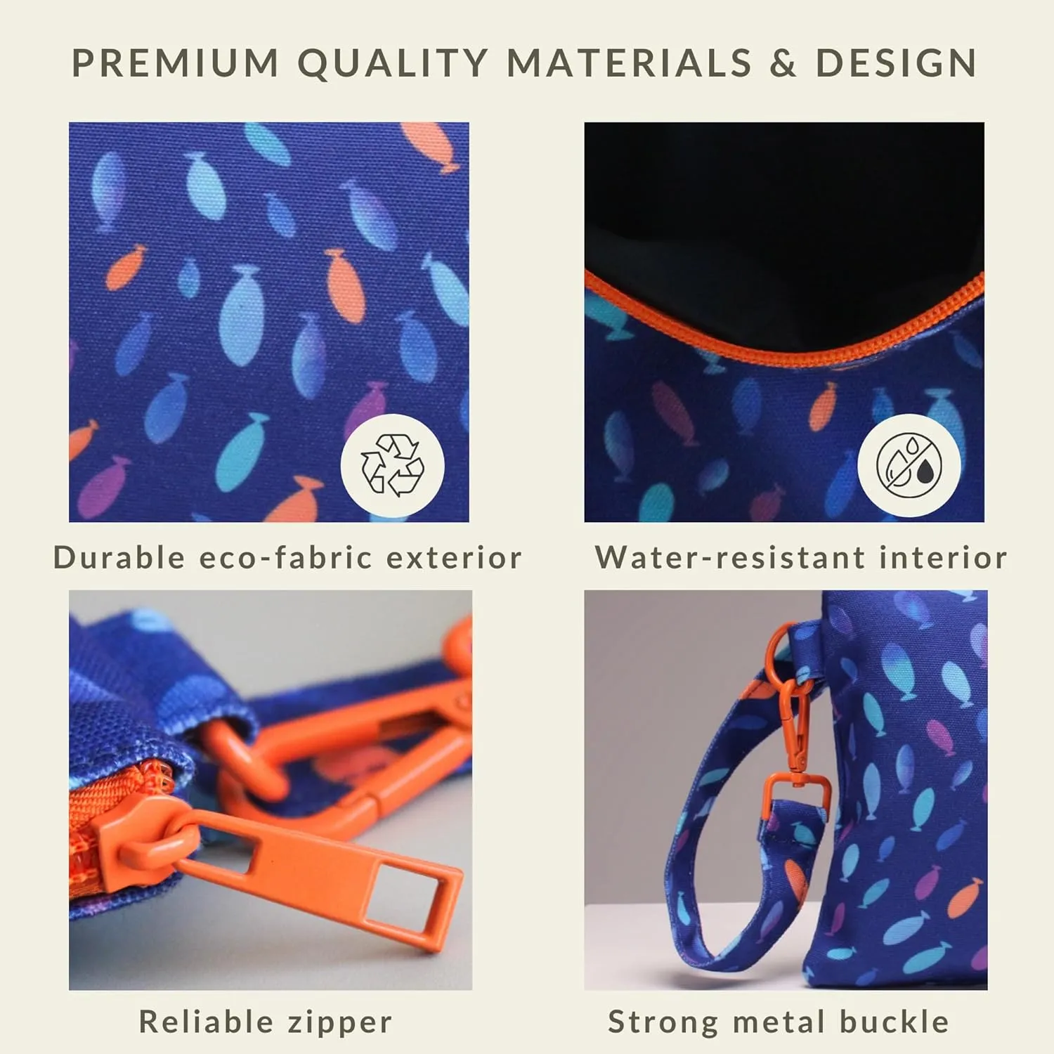 Wristlet Bag, Convenient Buckle Loop Strap, Ample Storage, Eco Fabric, Everyday Travel Vacation Accessory