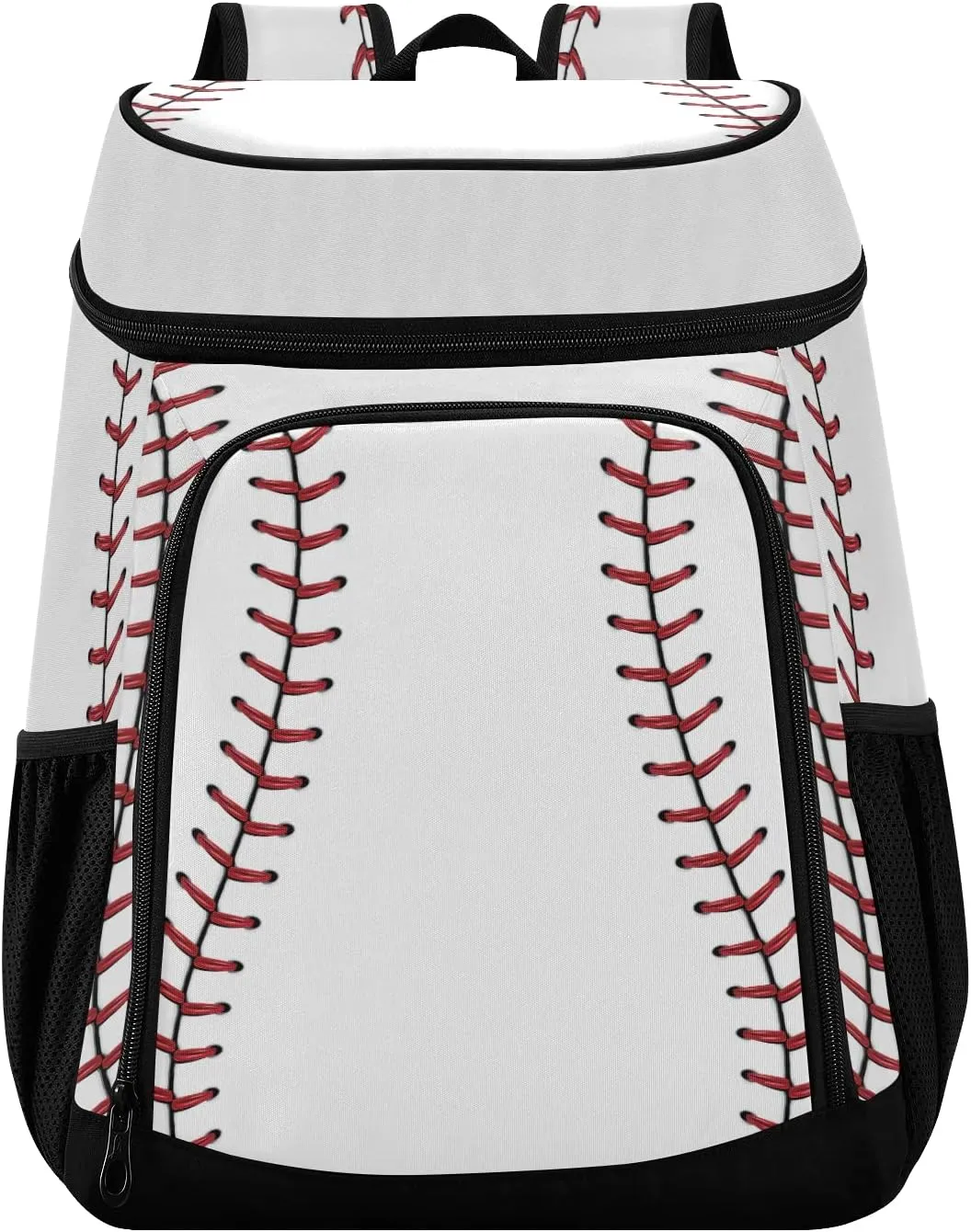 xigua Sport Stripe Baseball Cooler Backpack Leakproof Large Capacity Insulated Backpack Cooler Bag Lunch Bag for Work/Hiking/Camping/Beach/Fishing