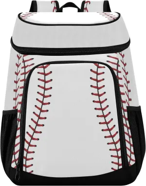 xigua Sport Stripe Baseball Cooler Backpack Leakproof Large Capacity Insulated Backpack Cooler Bag Lunch Bag for Work/Hiking/Camping/Beach/Fishing