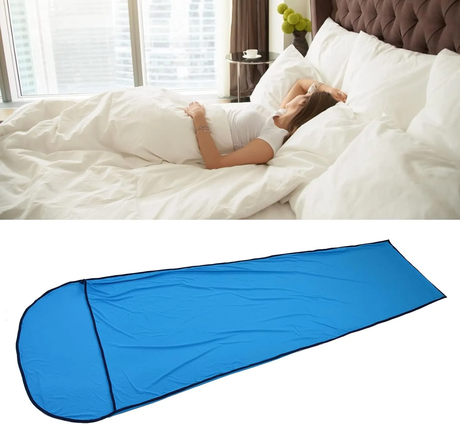 XPSSJMU Sleeping Bag Liner Portable Multifunctional Elastic Sleeping Sack Liner for Backpacking Hotel Hostels Traveling