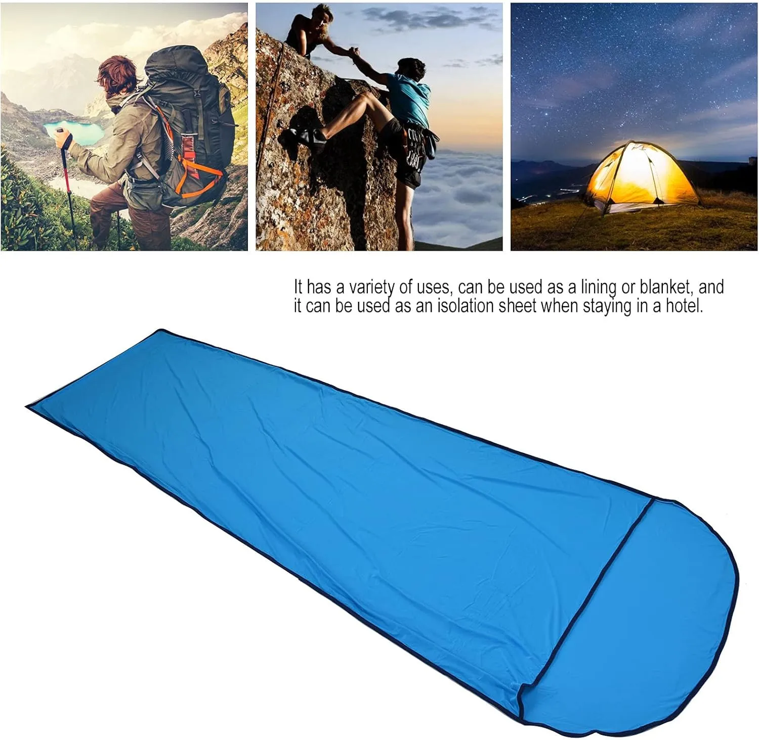 XPSSJMU Sleeping Bag Liner Portable Multifunctional Elastic Sleeping Sack Liner for Backpacking Hotel Hostels Traveling