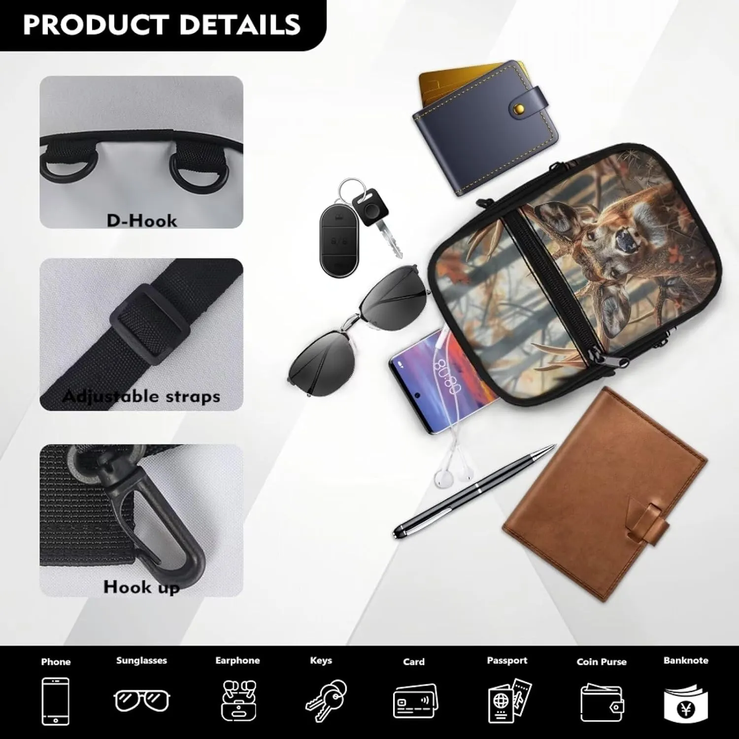Xpyiqun Small Sling Bag for Women Crossbody Bags Zipper Cross Body Purses Casual Sport Messenger Bag