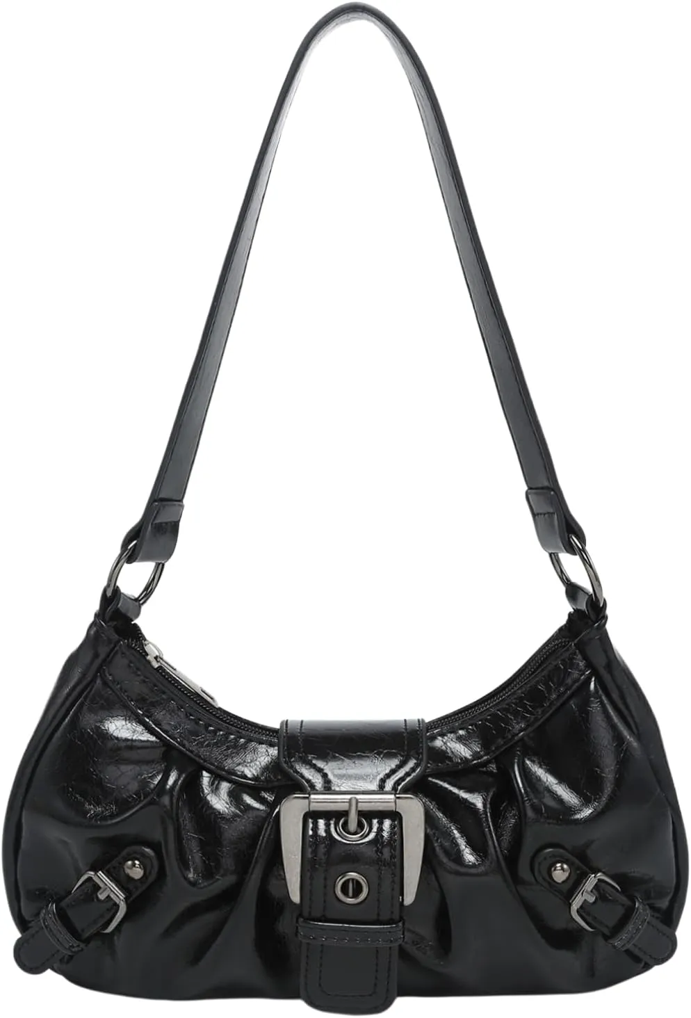 Y2k Crossbody Bag Cute Purse for Women Fashion Shoulder Bag Grunge 2000s Coquette Aesthetic Gothic Vintage Sling Purse (Black)
