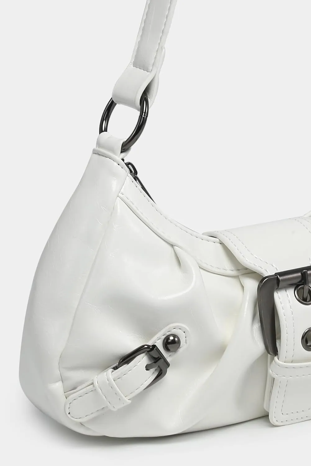 Y2k Crossbody Bag Cute Purse for Women Fashion Shoulder Bag Grunge 2000s Coquette Aesthetic Gothic Vintage Sling Purse (White)
