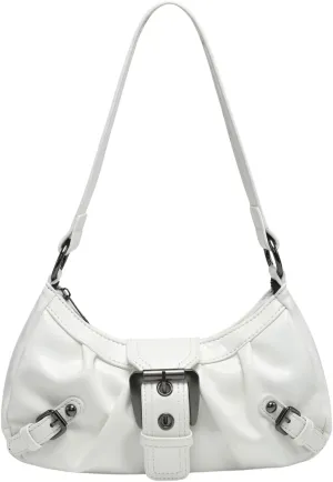 Y2k Crossbody Bag Cute Purse for Women Fashion Shoulder Bag Grunge 2000s Coquette Aesthetic Gothic Vintage Sling Purse (White)