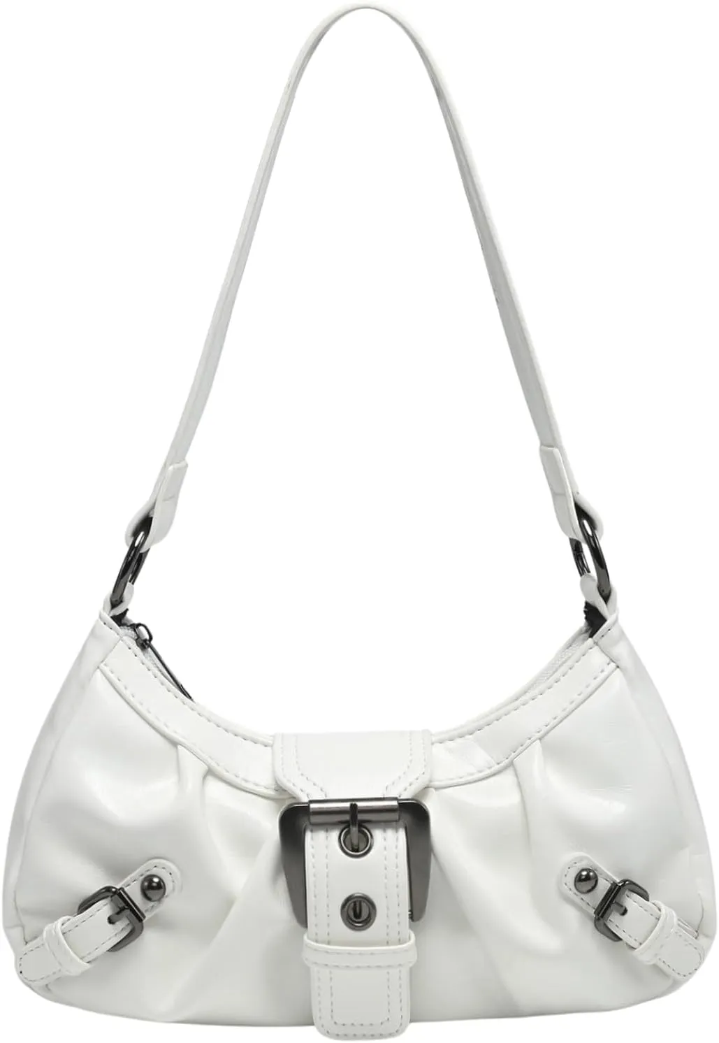 Y2k Crossbody Bag Cute Purse for Women Fashion Shoulder Bag Grunge 2000s Coquette Aesthetic Gothic Vintage Sling Purse (White)