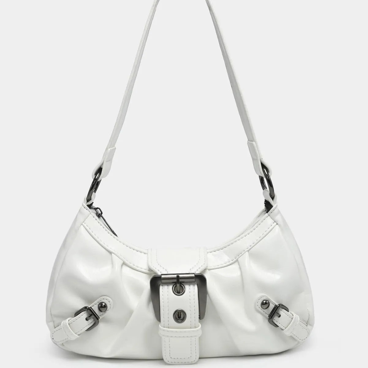 Y2k Crossbody Bag Cute Purse for Women Fashion Shoulder Bag Grunge 2000s Coquette Aesthetic Gothic Vintage Sling Purse (White)