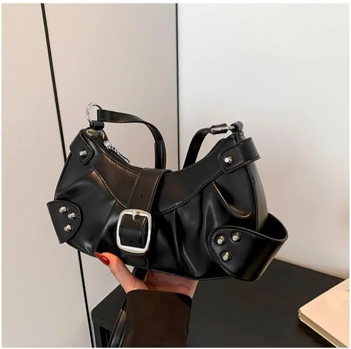 Y2k Purse Crossbody Bag for Women, Cute Chic Shoulder Bag Aesthetic Cross Body Purse Sling Purse Coquette Streetwear (black)