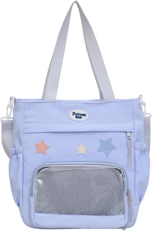 Y2k Star Ita Bag,Cute Messenger Bag,Kawaii Pins Display Tote Shoulder Crossbody Purse For Women Girls