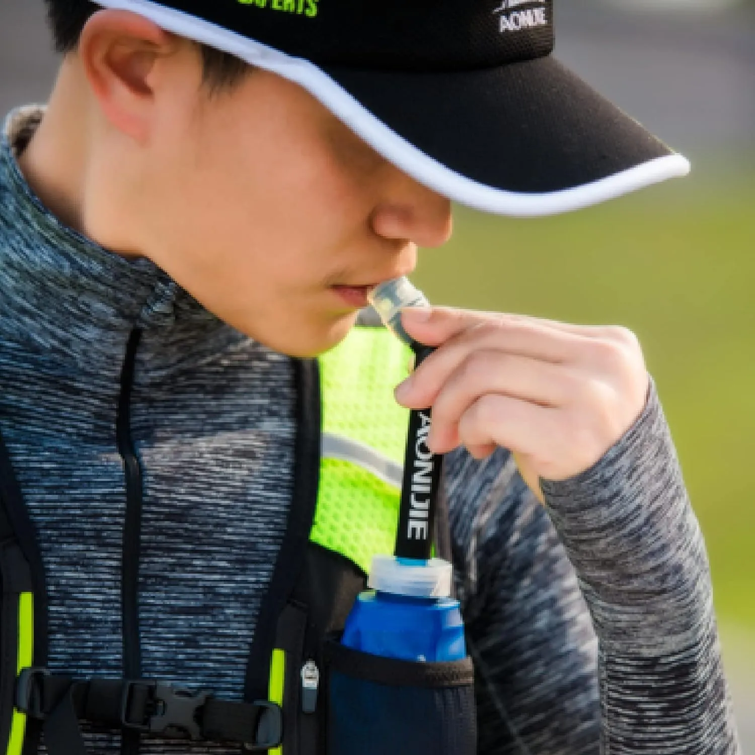 YAPJEB Soft Flask Collapsible Water Bottles, TPU Soft Water Bottle Folding Flask for Hydration Pack, BPA Free Folding Water Bottle Ideal for Cycling