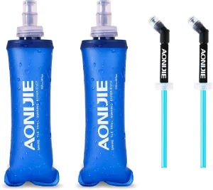 YAPJEB Soft Flask Collapsible Water Bottles, TPU Soft Water Bottle Folding Flask for Hydration Pack, BPA Free Folding Water Bottle Ideal for Cycling