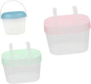 Yardwe 3pcs Portable Breeding Box for Mice Sturdy Plastic Breathable Holes Thick Lid for Easy Observation Safe Travel Color