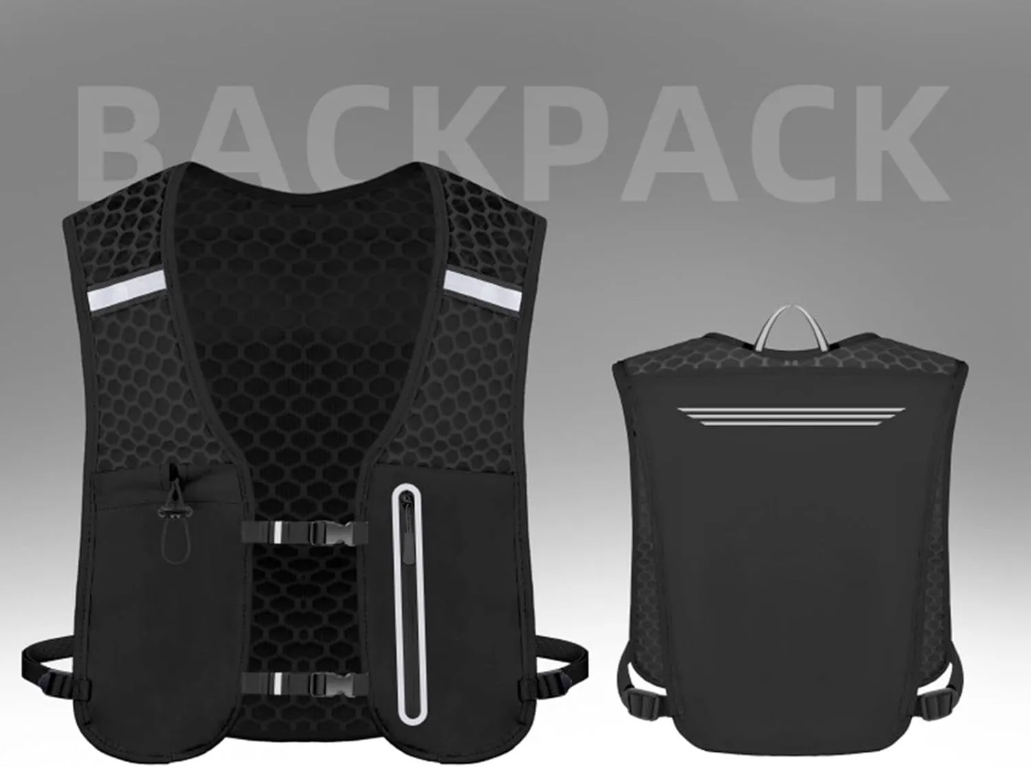 YIJU Running Vest Pack Hydration Vest Portable Waterproof Sturdy Water Backpack for Women Men for Hiking Riding Adventure Camping
