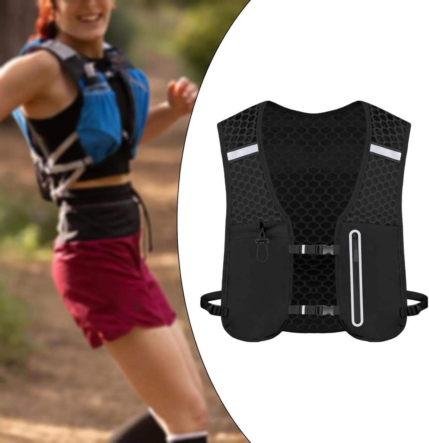 YIJU Running Vest Pack Hydration Vest Portable Waterproof Sturdy Water Backpack for Women Men for Hiking Riding Adventure Camping