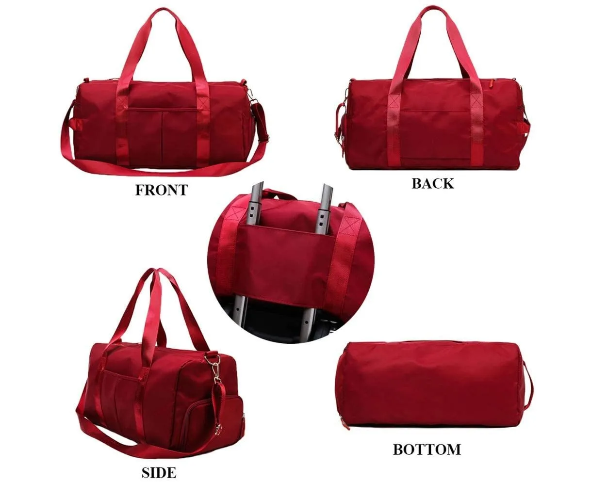 Yoga Gym Sport Duffel Bags Tote Bag Gym Bags Overnight Bag Weekender Bag,Red