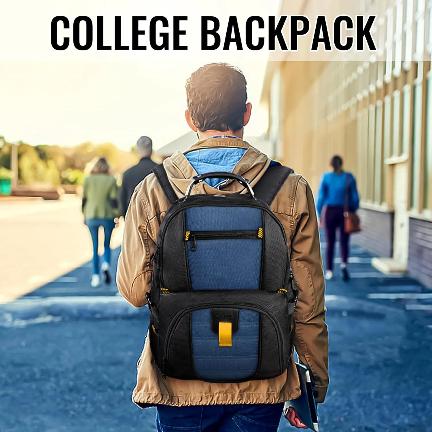 YOREPEK Travel Backpack, Extra Large 50L Laptop Backpacks for Men Women, Water Resistant College Backpack Airline Approved Business Bag with USB Charging Port Fits 17 Inch Computer, Roy Blue
