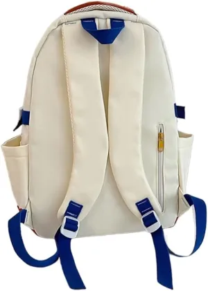 Youthful Korean Fashion Backpack with Multi Pockets Contrast Color School Bag