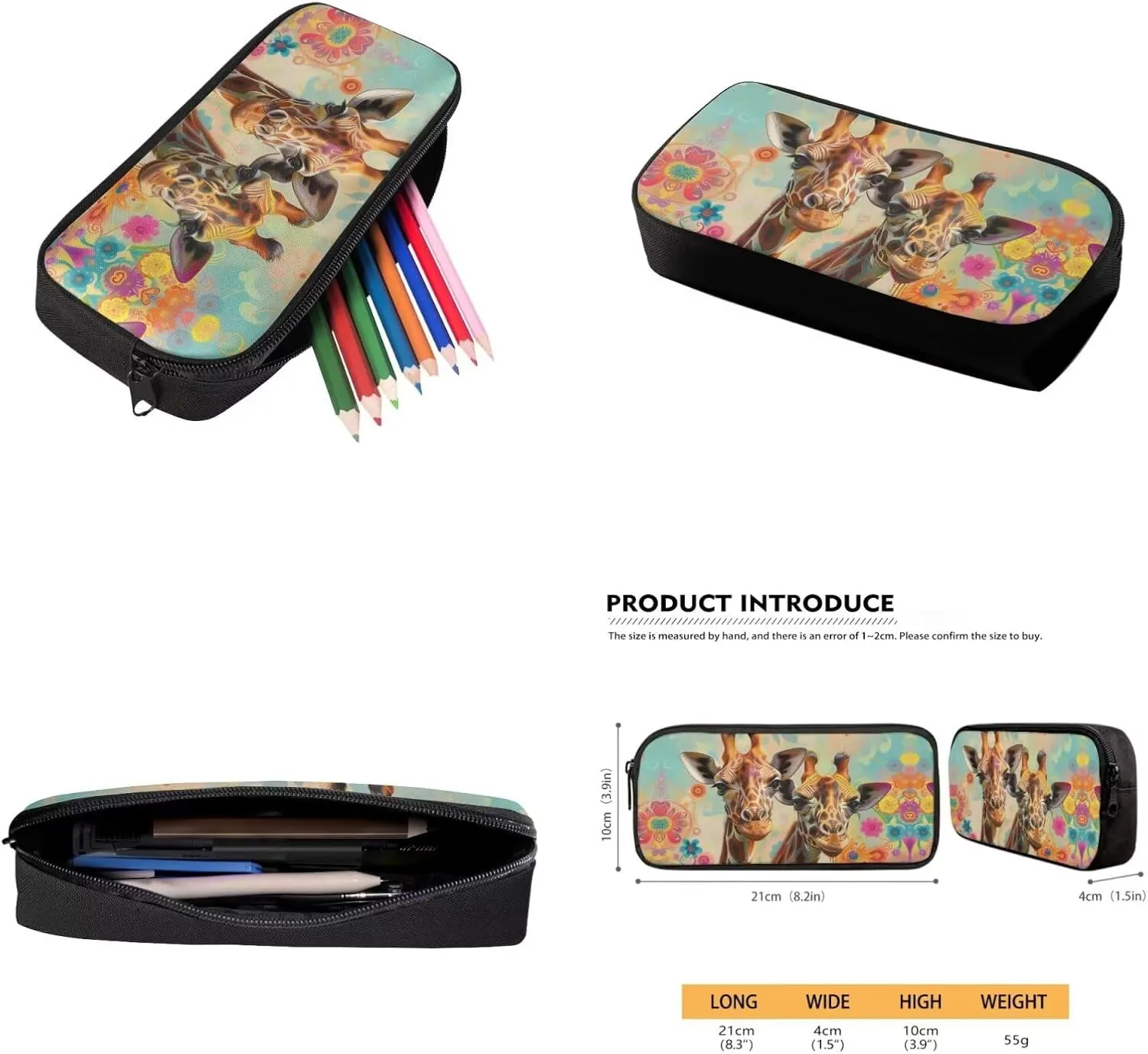 Ystardream 7th Grade Backpack Girl Backpack And Lunch Box Set Kids Art Giraffe Girls Backpack Purse for Women Elementary School Bookbag with Pencil Case Rucksack for Teens Child Back To School