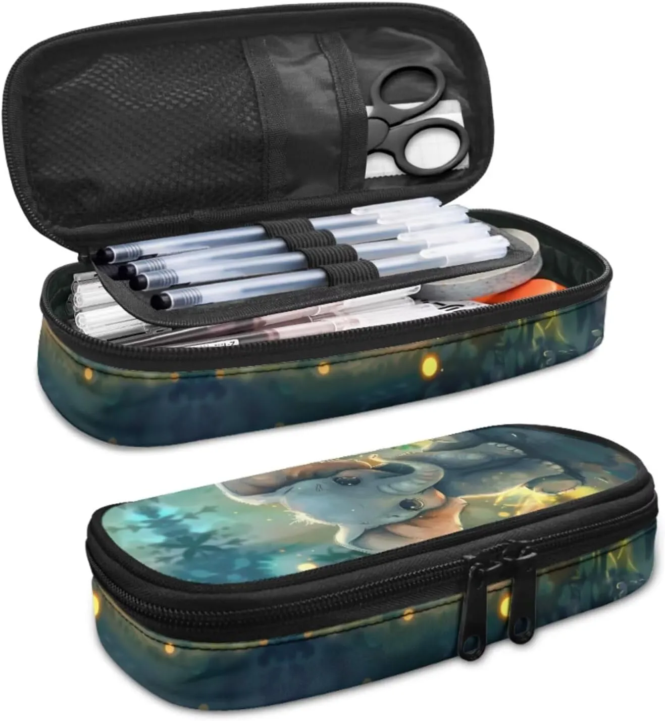 Ystardream Kids Backpack and Lunch Box Set 3D Elephant Kindergarten Backpack for Girls 4-6 with Picnic Lunch Bag Pencilcase 3 in 1 Set Hiking Travel Daypack Cute Girls School Bookbag