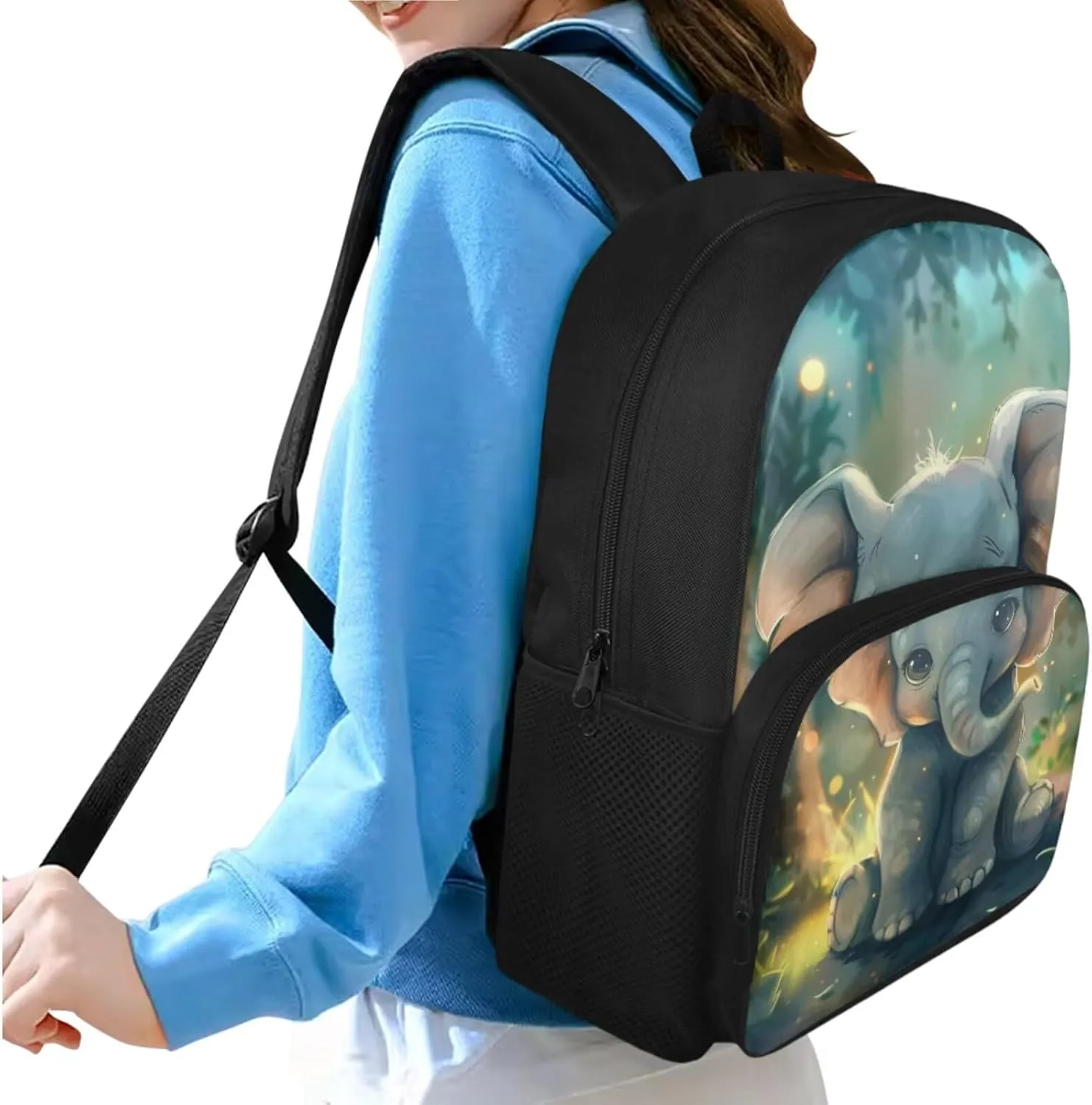 Ystardream Kids Backpack and Lunch Box Set 3D Elephant Kindergarten Backpack for Girls 4-6 with Picnic Lunch Bag Pencilcase 3 in 1 Set Hiking Travel Daypack Cute Girls School Bookbag