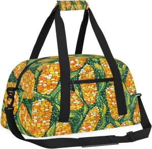 Yzrwebo Abstract Corn Cob Kids Gym Sport Bag for Boys Girls, Corn Theme Travel Duffle Bag Gymnastics Dance Bag Teen Weekender Overnight Carry on Tote Bags