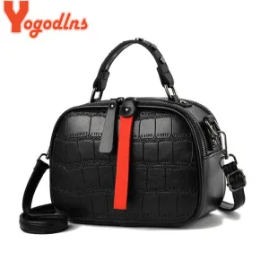 Zipper Ladies Crossbody Bags Contrast Shoulder Handbags Leather PU Messenger Women Yogodlns Bags Bag Lattice Rivet No-hassle returns Hurry, limited slots color Leisure