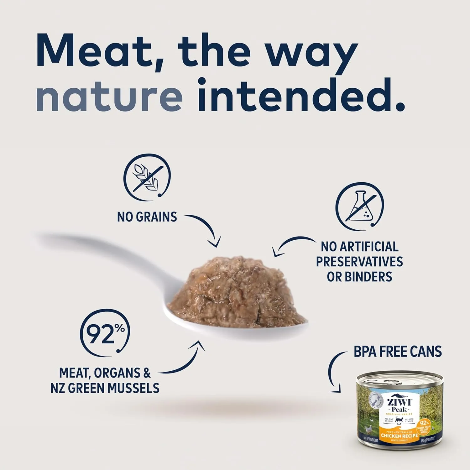 Ziwi Peak, Canned Wet Cat Food All Natural High Protein, Grain Free, Limited Ingredient, with Superfoods, 6.5 Ounce