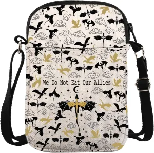 ZJXHPO Dragon Book Cross Body Bag We Do Not Eat Our Allies Messenger Bag Dragon Rider Shoulder Bag