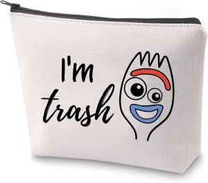 ZJXHPO Forky Toy Story Inspire Gift Forky I'm Trash Makeup Bag Funny Zipper Pouch (I'm Trash)
