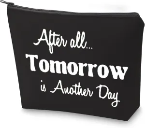 ZJXHPO Inspirational Cosmetic Bag After All Tomorrow Is Another Day Makeup Zipper Touch Bag (BL tomorrow)