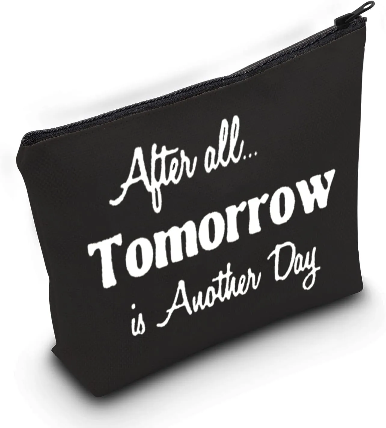 ZJXHPO Inspirational Cosmetic Bag After All Tomorrow Is Another Day Makeup Zipper Touch Bag (BL tomorrow)
