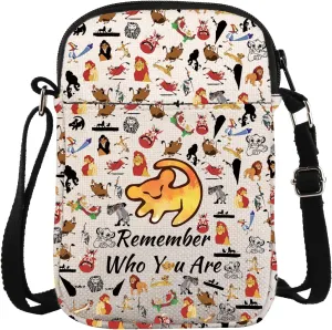 ZJXHPO Lion King Cross Body Bag Remember Who You Are Messenger Bag Lion Simba Shoulder Bag Simba Fans Gift