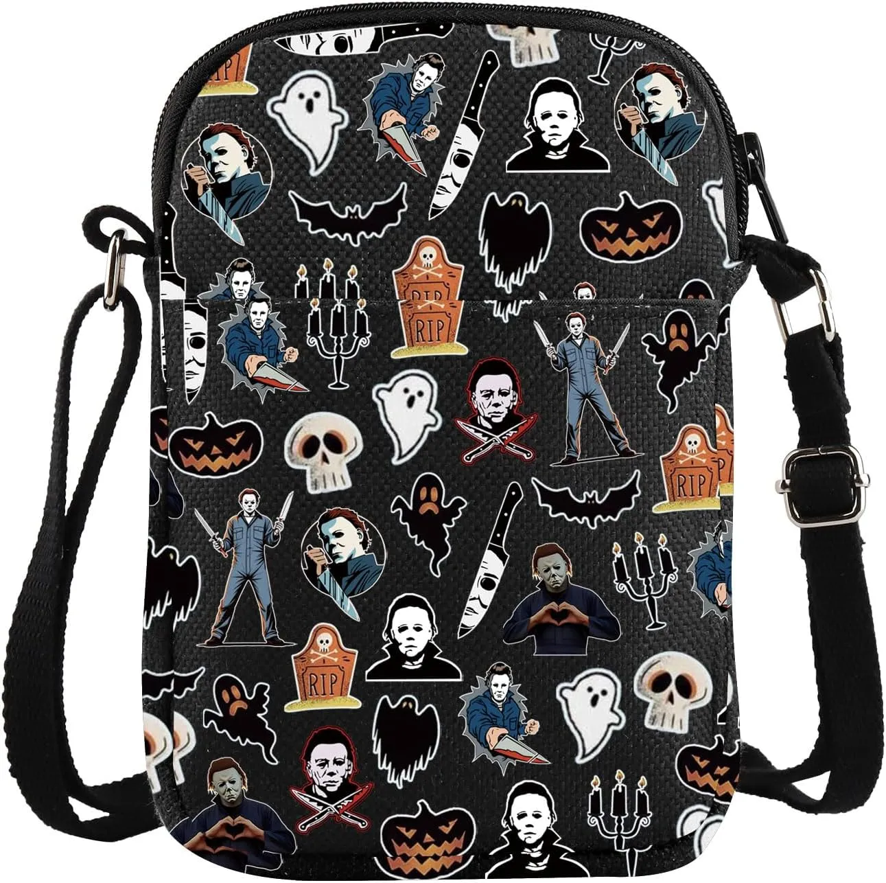 ZJXHPO Michael Cross Body Bag Horror Movie Messenger Bag Halloween Horror Night Shoulder Bag Horror Movie Lover Gift