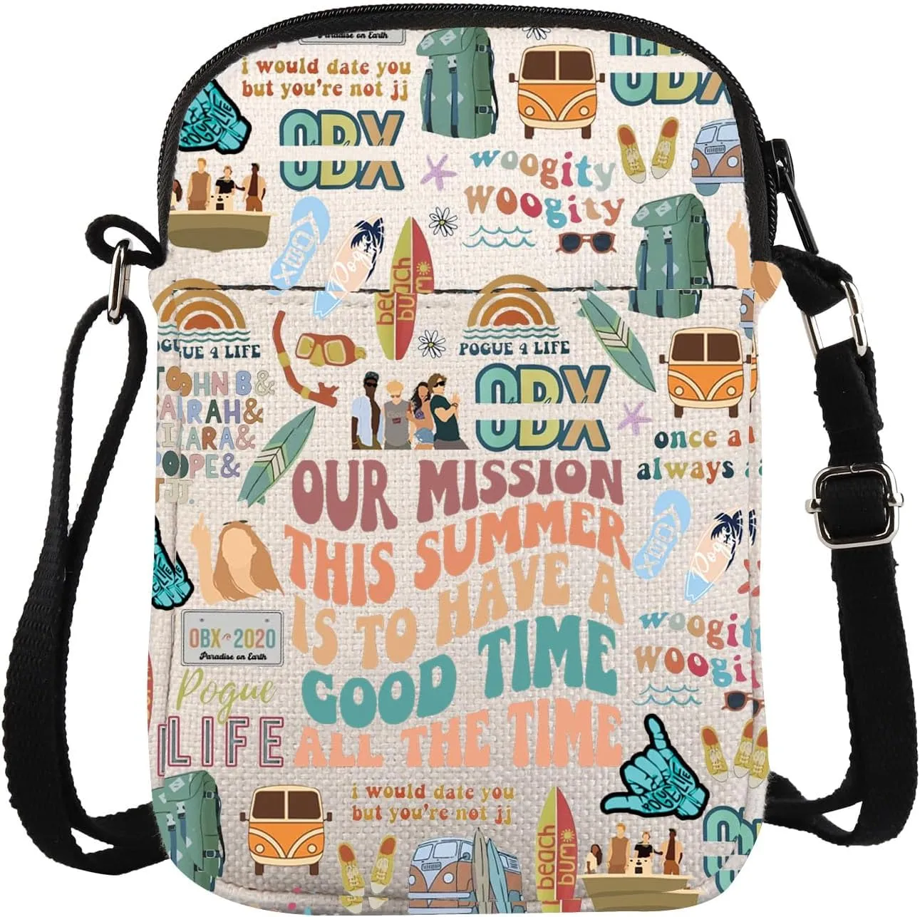ZJXHPO OBX Pogue Outer Crossbody Bag North Carolina Beach Messenger Bag Pogue Life Gift