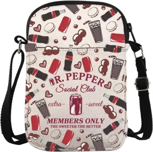 ZJXHPO Soda Social Club Cross Body Bag Soda Drinks Messenger Bag Soda Addict Gift Soda Lover Gifts Soda Drinker Shoulder Bag